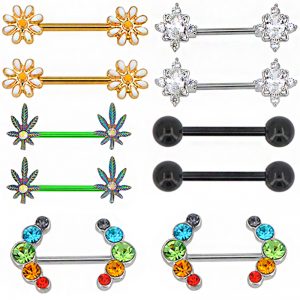 Surgical Steel Daisy Nipple Barbell Piercing Jewelry
