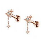 Gold and Rose Gold Plated Cubic Zirconia Cartilage Earring Piercing