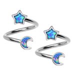 Black Moon and Star Style Cartilage Earring Tragus Piercing Jewelry