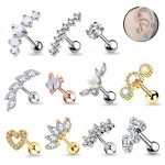 Rose Gold Plated 16G Cartilage Earring Helix Tragus Piercing Jewelry