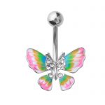 Stainless Steel Butterfly Belly Button Ring