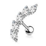 16G Stainless Steel Cubic Zirconia Cartilage piercing