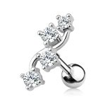 Stainless Steel Roudn Cubic Zirconia Cartilage Piercing