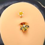 316L Stainless Steel Bee Navel Belly Button Ring Piercing Jewelry