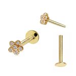 Toposh 14KT Solid Gold Labret Piercing Jewelry