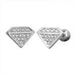 16G Stainless Steel Cubic Earrings Piercing ConchTragus Stud Jewelry