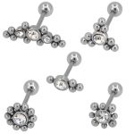 Diamond Rook Funny Stainless Steel Cubic Titanium Earring Piercing Crystals