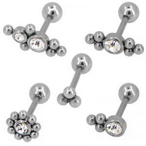 Fashion Diamond Rook Helix Stainless Steel Cubic Titanium Earring Piercing Crystals