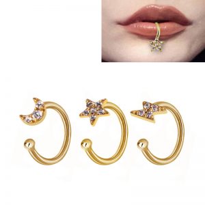Cubic Zirconia Stainless Steel Nose Ring Piercing