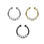 Cubic Zirconia Stainless Steel Nose Ring Piercing Jewelry