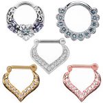 316L Silver and Rose Gold Segment Rings Piercing Jewelry