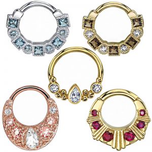 316L Silver and Rose Gold Segment Rings body Piercing