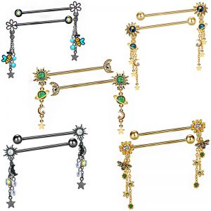 2022 Fashion New Design Electric Crystal Stainless Steel Celtic Love Nipple Piercing Jewelry