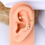 9K/10K/14K/18K Solid Gold Piercing New Design Wholesale crystal tragus Helix Ear Ring Cartilage Piercing Earrings Piercing Jewelry