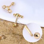 9K/10K/14K/18K Solid Gold Piercing New Design Wholesale crystal tragus Helix Ear Ring Cartilage Piercing Earrings Piercing Jewelry
