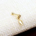 9K/10K/14K/18K Solid Gold crystal Piercing Earrings tragus Helix Cartilage Piercing Wholesale Ear Stud