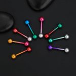Tongue Barbells 14G Acrylic Candy Color Tounge Bars Tongue Piercing Rings for Women