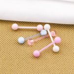 5PCS Tongue Barbells 14G Acrylic Candy Color Tounge Bars Tongue Piercing Rings for Women
