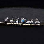 16G Stainless Steel Cartilage Earrings Stud Flat Back Dog Paw Labret Piercing