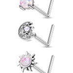 Stainless Steel Cubic Zirconia Nose Stud Piercing Jewelry