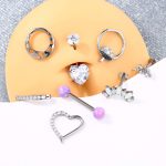 G23 Crystal CZ Titanium astm f136 Belly Button Labret nose ear tragus Piercing Navel Ring Body Jewelry