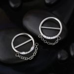 G23 Crystal CZ Titanium astm f136 Nipple Ring Piercing Body Jewelry