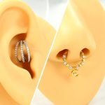 316L stainless steel Silver and Rose Gold conch daith tragus cartilage hinged clicker Segment Rings Piercing SET