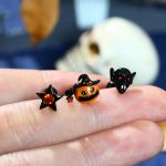 16g Cartilage Earring Moon Cat Conch Earring 316L Stainless Steel Helix Earring Bat Tragus Earrings Ghost Piercing Jewelry for Halloween Day