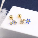 Cartilage Earring Opal Cartilage Piercing CZ Flower Helix Piercing Jewelry 16g Tragus Conch Piercing Jewelry Stud Earrings for Women Men