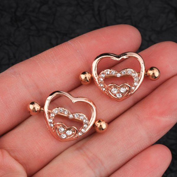 diamond nipple piercing rings