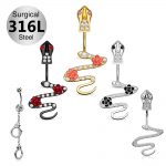 Navel Belly Button Ring 316L Stainless Steel Piercing Jewelry snake