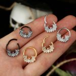 helix earring Segment Rings Piercing conch daith tragus cartilage hinged clicker 316L stainless steel bat Halloween