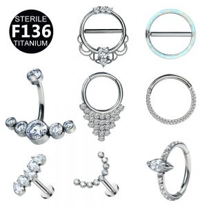 G23 Titanium Body Piercing Jewelry 16G Rings for Lip Nose Septum Horseshoe Cartilage Tragus Rook Earrings Belly Rings