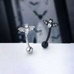 Helix Piercing Stud Halloween Black Spider Web Tragus Earrings Ear Piercing Jewelry Conch Piercing Cartilage Earrings