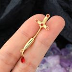 Dagger Belly Button Rings Gold Belly Rings for Women 316L Stainless Steel Spider Belly Button Piercing Navel Piercing Jewelry