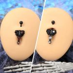 Skeleton Halloween Belly Button Rings Black Butterfly Belly Button Ring Skull Belly Navel Rings for Women Men